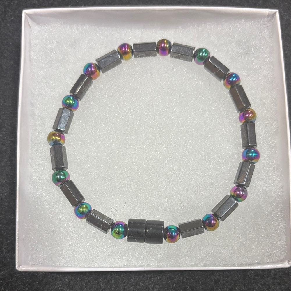 Handmade All Magnetic Multicolor Bracelet with Black Accents #18